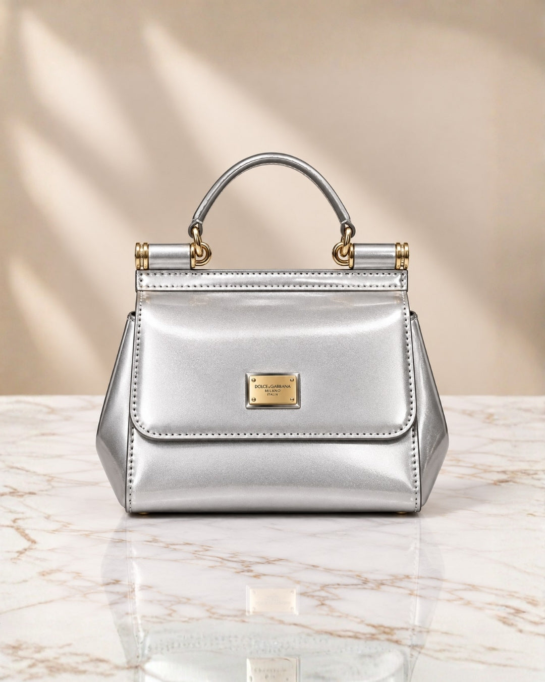 DOLCE & GABBANA Glossy Top Handle Bag 20cm
