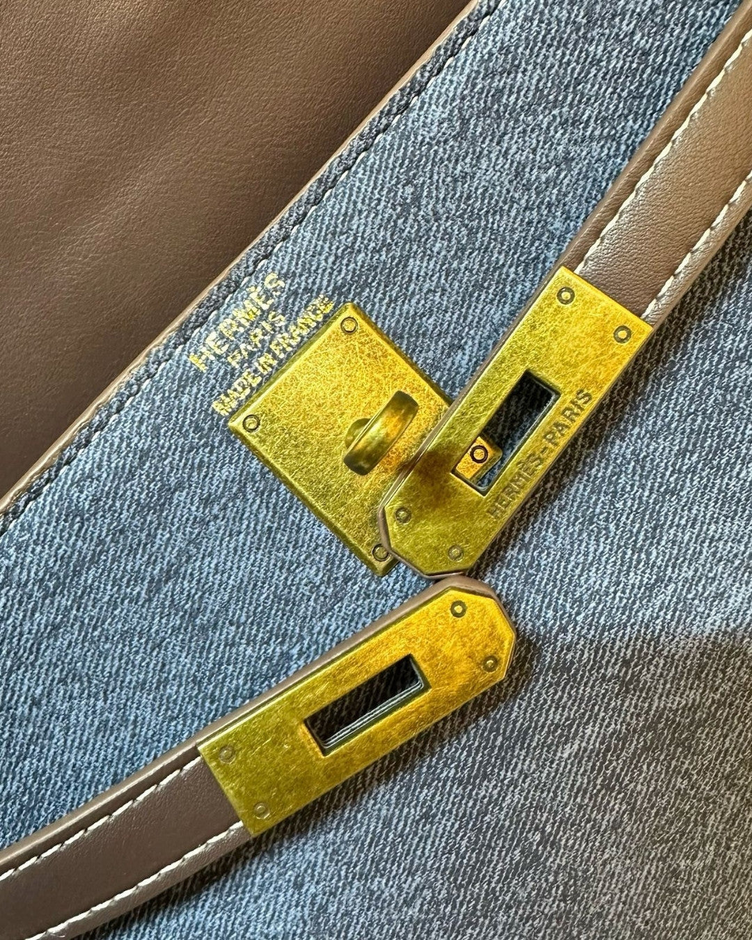 HERMES Kelly Denim Bag 28cm