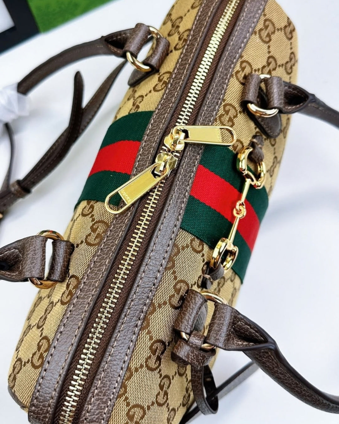 GUCCI Web Boston Tote 30cm
