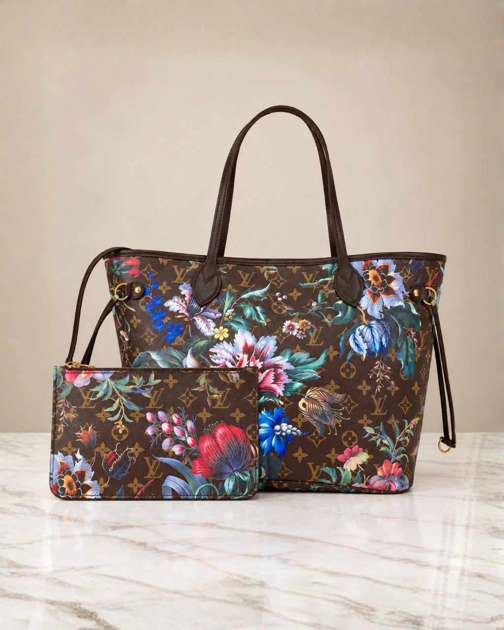 LV Neverfull Floral Medium 31cm A+