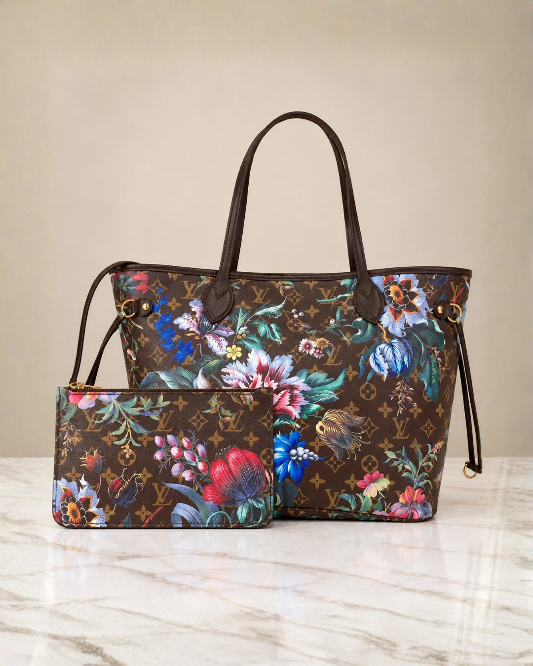 LV Neverfull Floral Medium 31cm A+