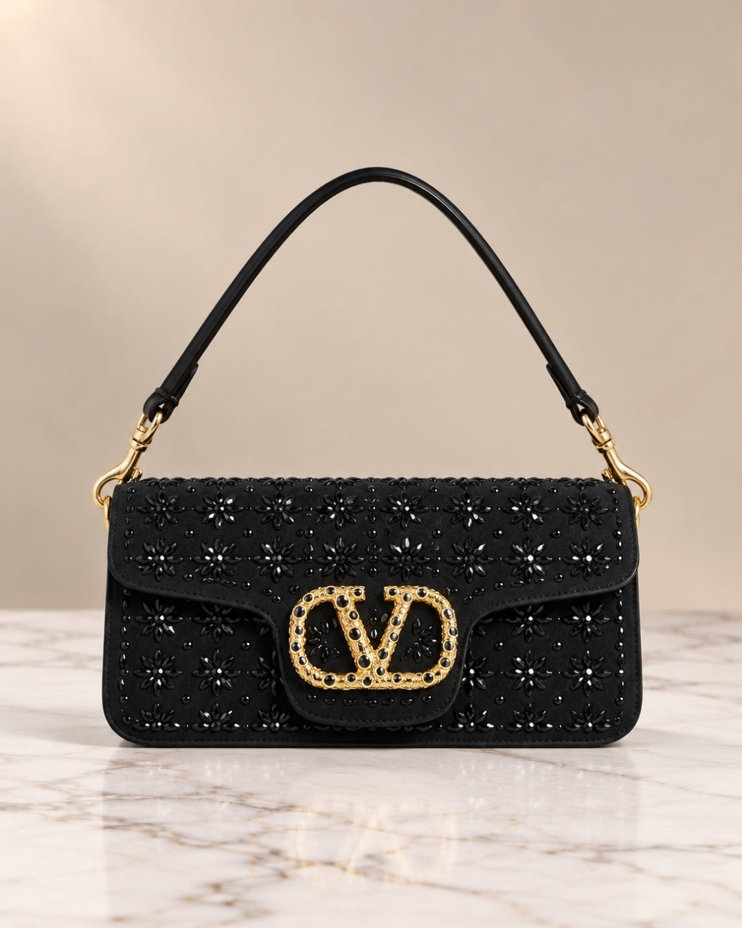 VALENTINO Floral Crystal Bag Large 27cm
