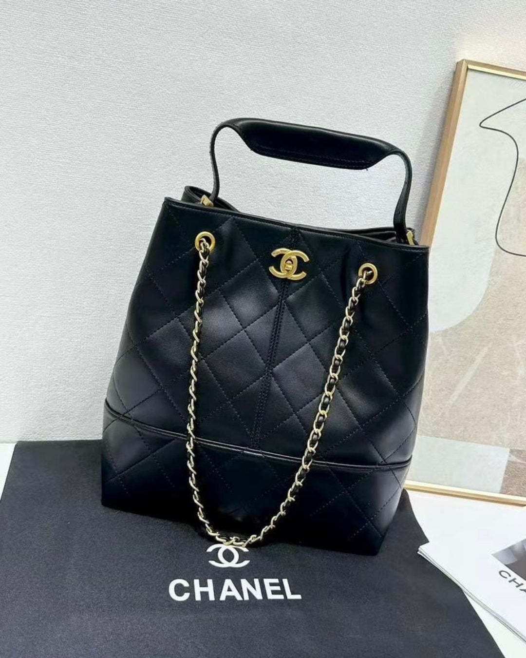 CHANEL Quilted Chain Shoulder Bag 33cm