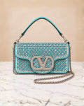 VALENTINO Crystal Shoulder Bag 24cm A+