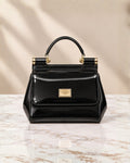 DOLCE & GABBANA Glossy Top Handle Bag 20cm