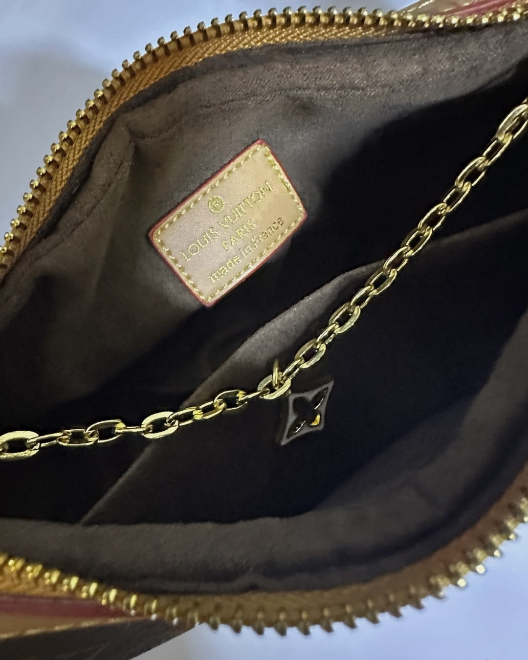 LV Crescent Shoulder Bag with Teddy Charm 28cm A+