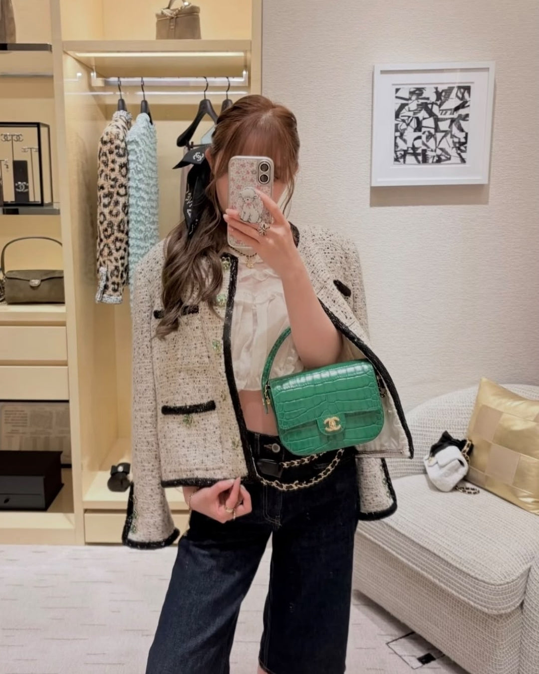 CHANEL Croc Mini Top Handle Bag 21cm