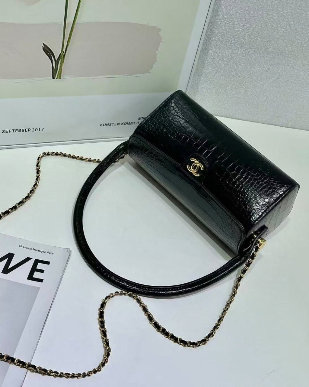 CHANEL Croc Shoulder Bag 25cm