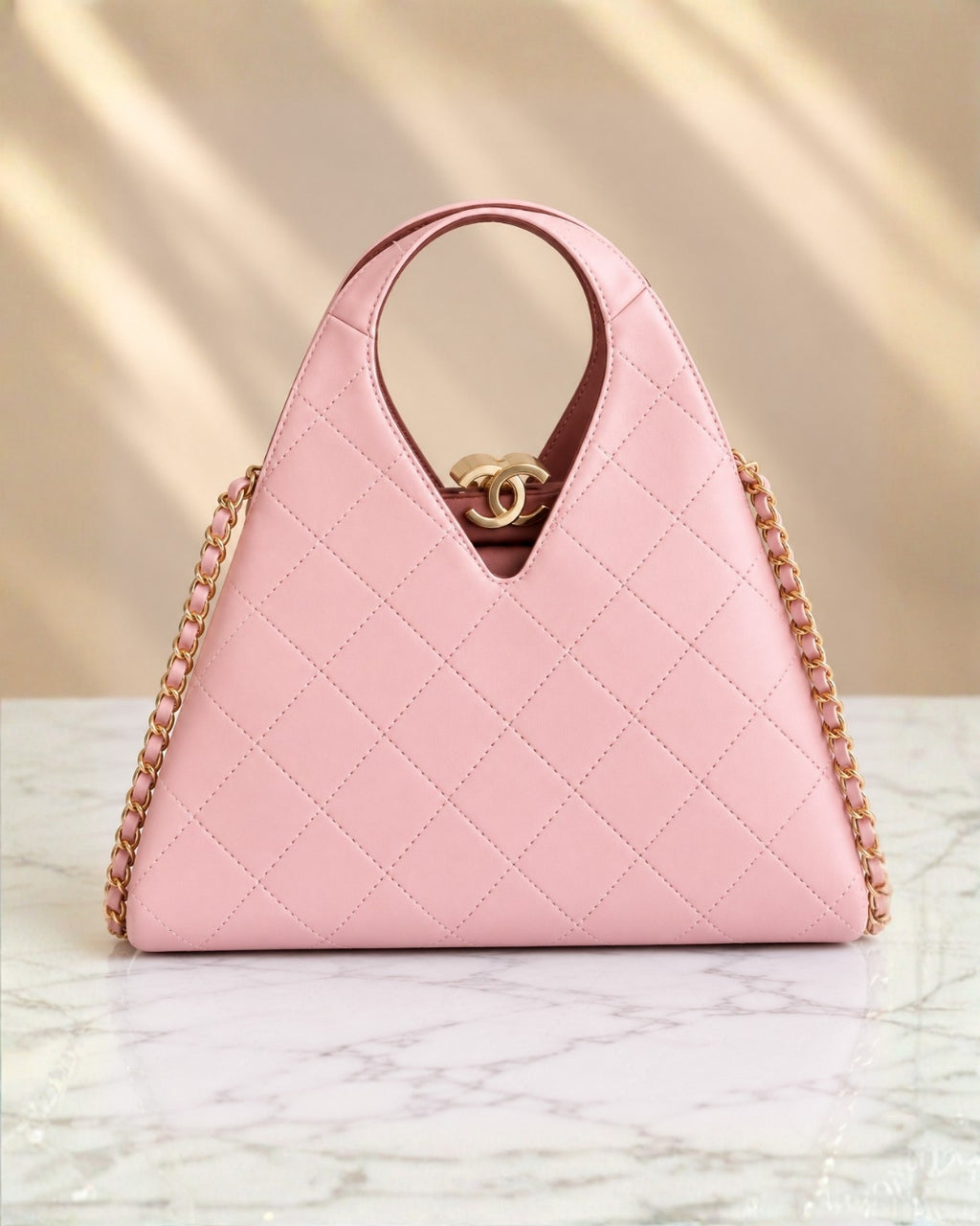 CHANEL Quilted V-Handle Bag 25cm A+