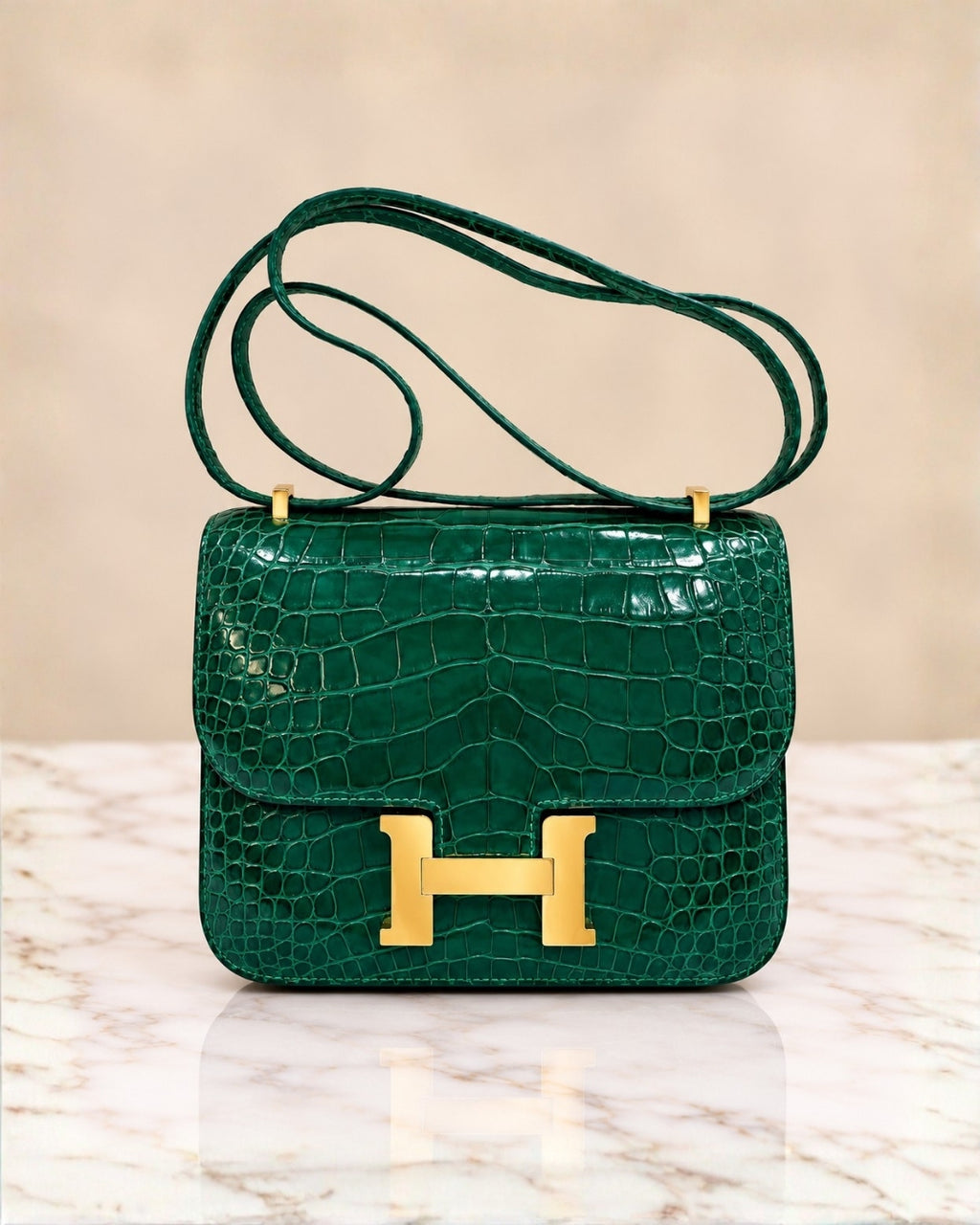 Hermès Croc Shoulder Bag 20cm