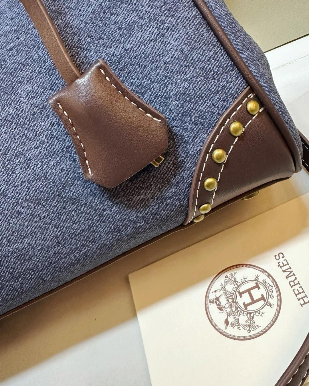 HERMES Kelly Denim Bag 28cm