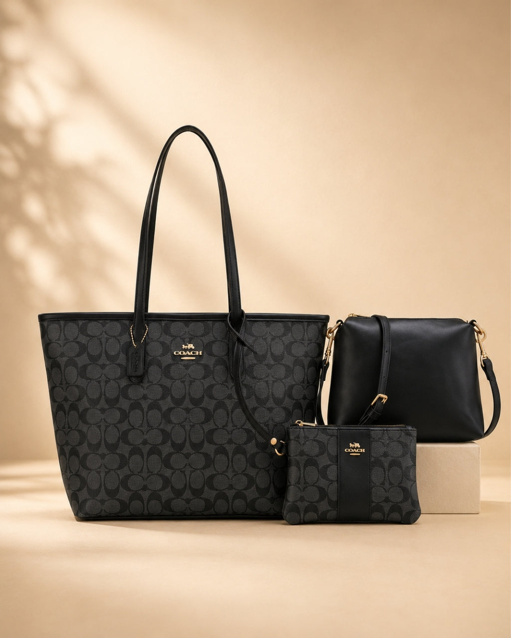 COACH Signature Tote 3-Piece Set 31 cm