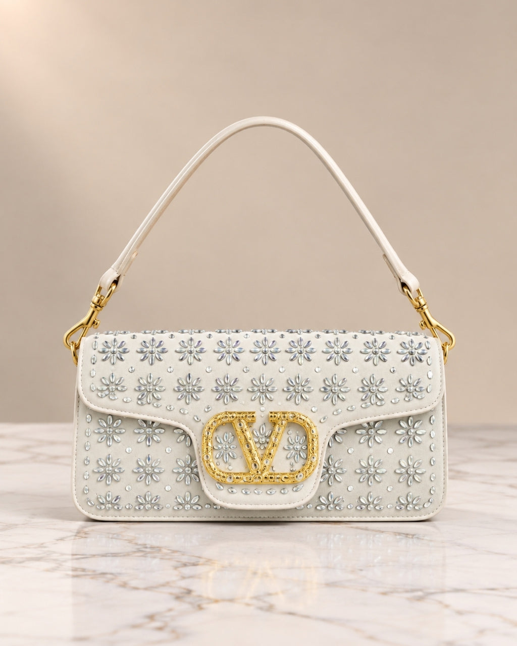 VALENTINO Floral Crystal Bag Large 27cm