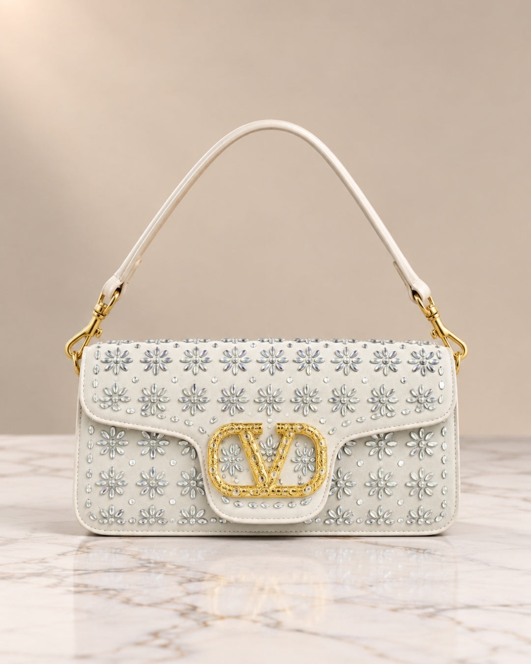 VALENTINO Floral Crystal Bag Large 27cm