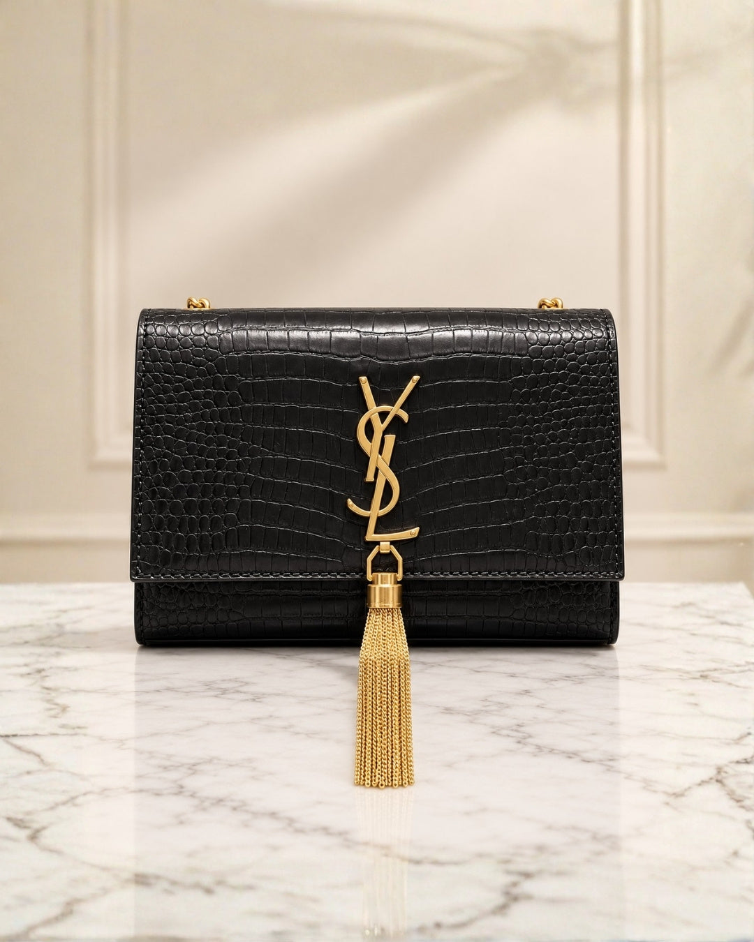 YSL Croc Shoulder Bag 22cm