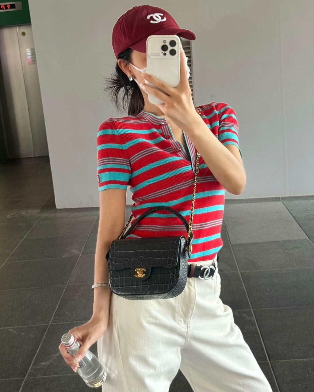 CHANEL Croc Mini Top Handle Bag 21cm