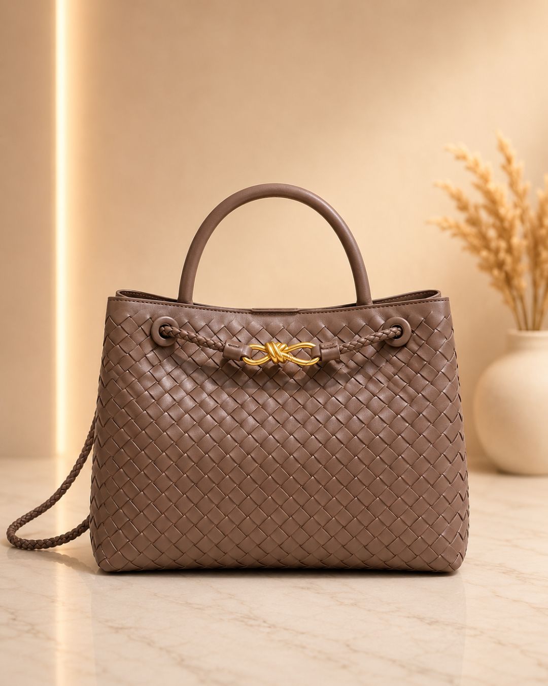 BOTTEGA Woven Top Handle Bag 32cm