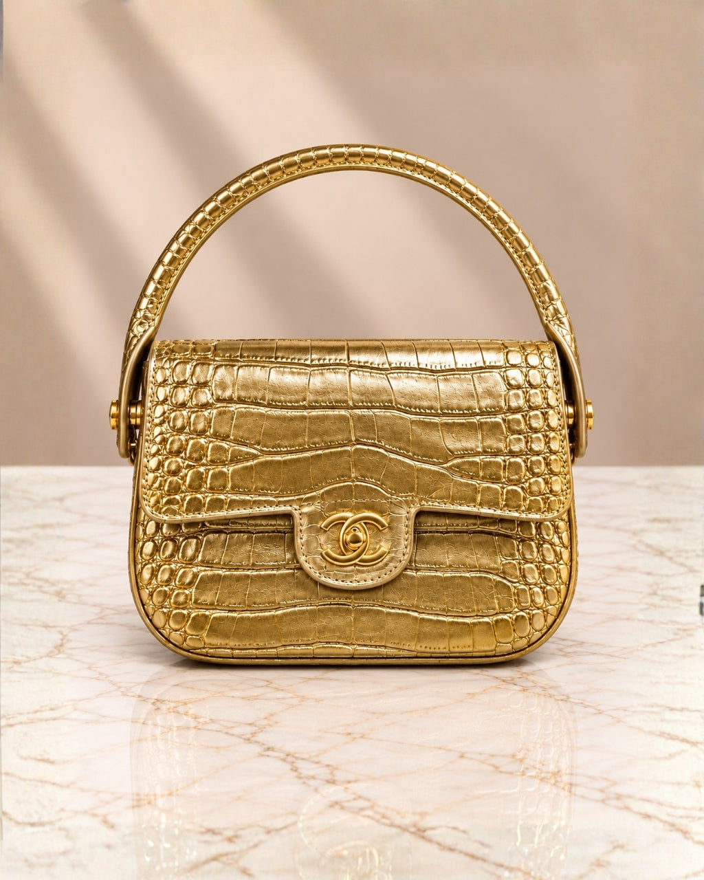 CHANEL Croc Mini Top Handle Bag 21cm