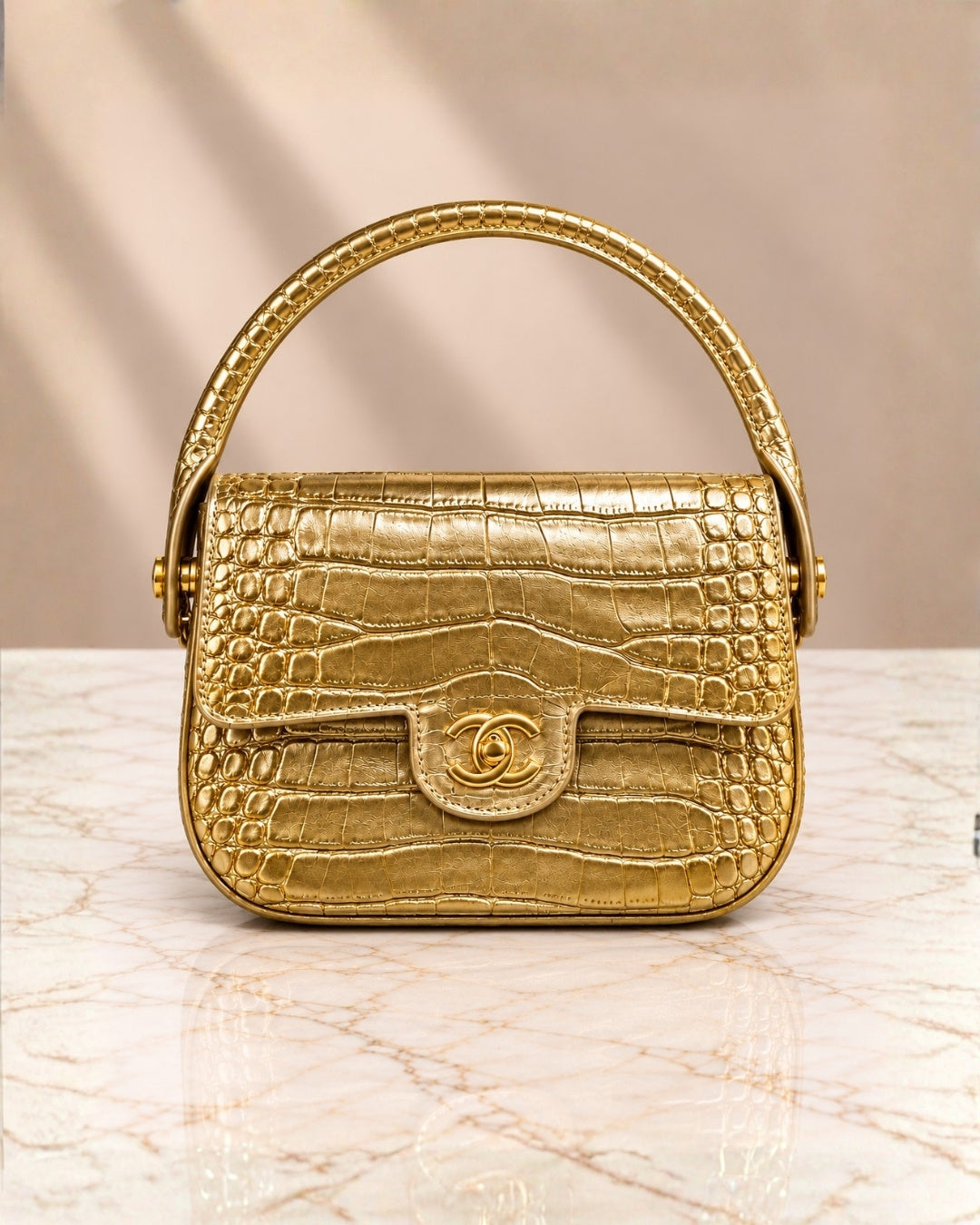 CHANEL Croc Mini Top Handle Bag 21cm