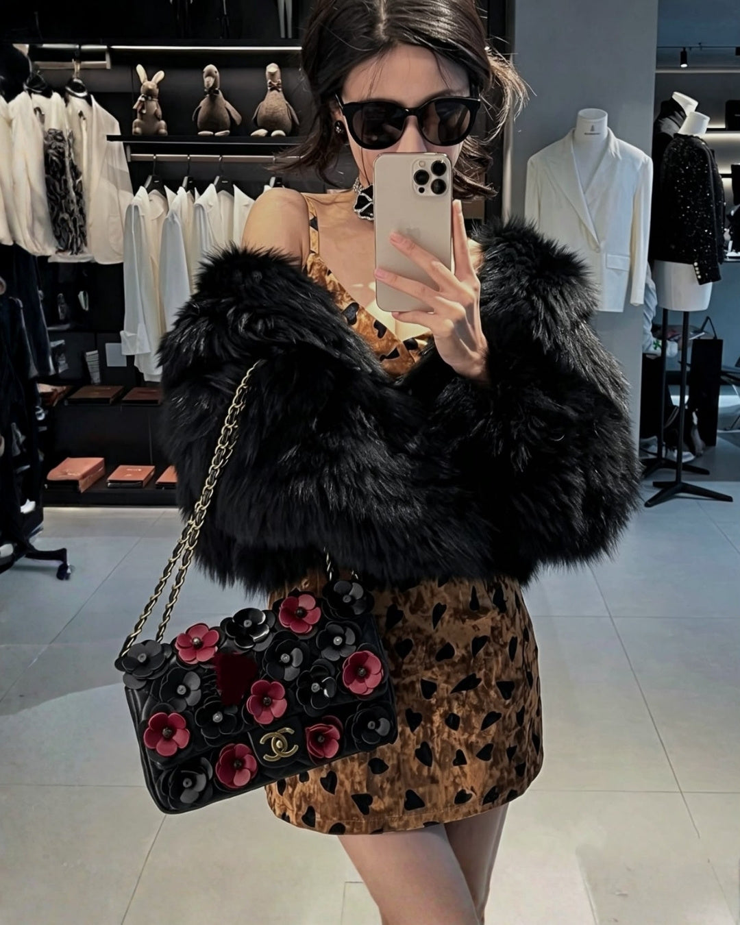 CHANEL Camellia Flower Bag 26 cm A+