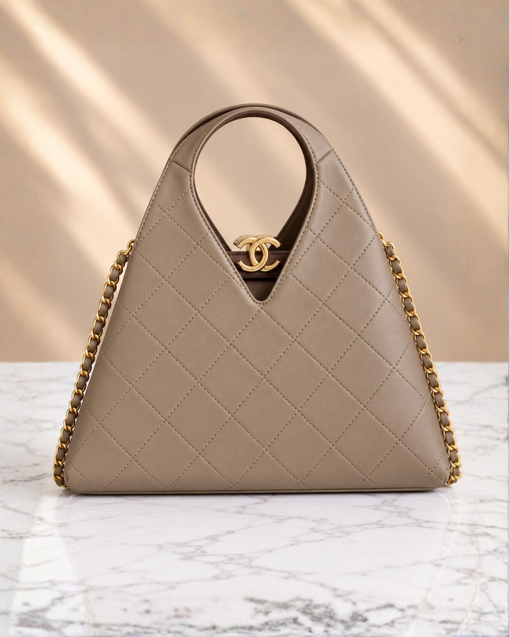 CHANEL Quilted V-Handle Bag 25cm A+