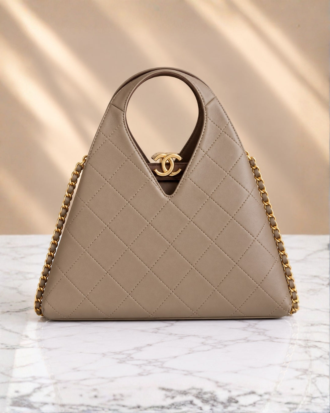 CHANEL Quilted V-Handle Bag 25cm A+