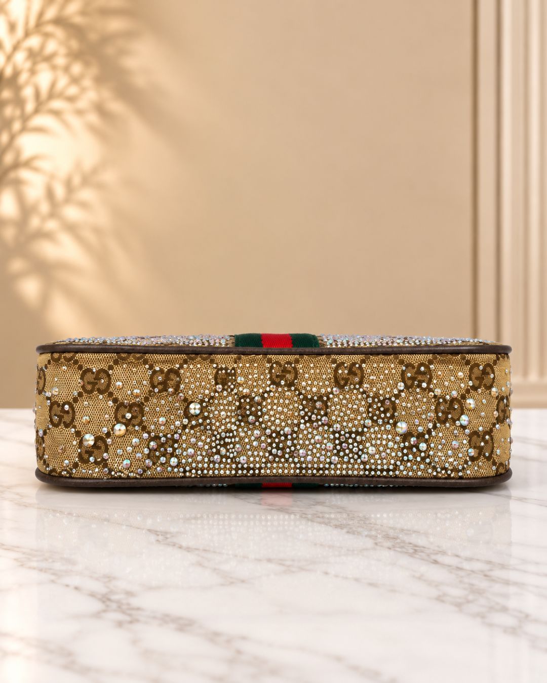 GUCCI Crystal Encrusted Shoulder Bag 25cm A+