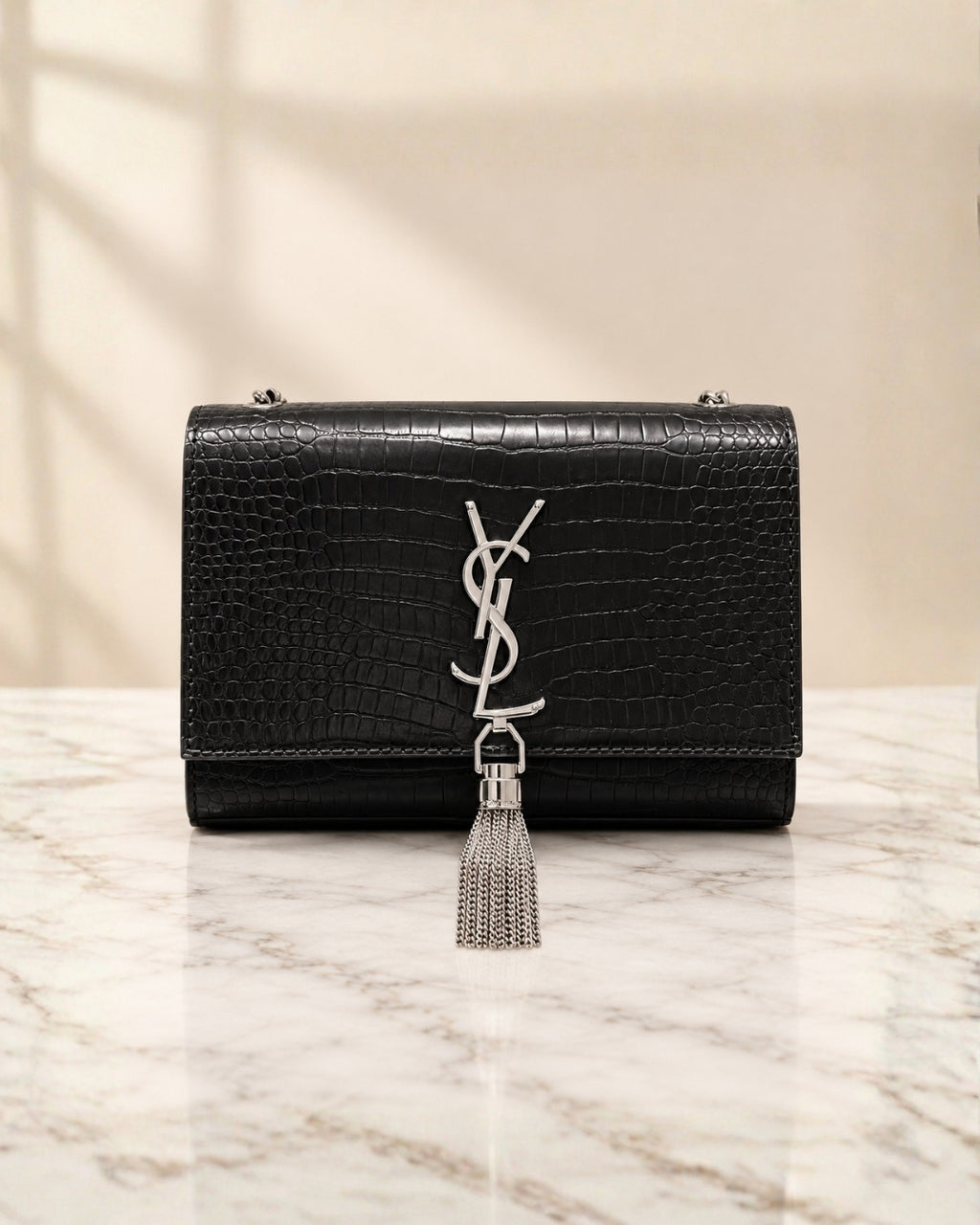 YSL Croc Shoulder Bag 22cm