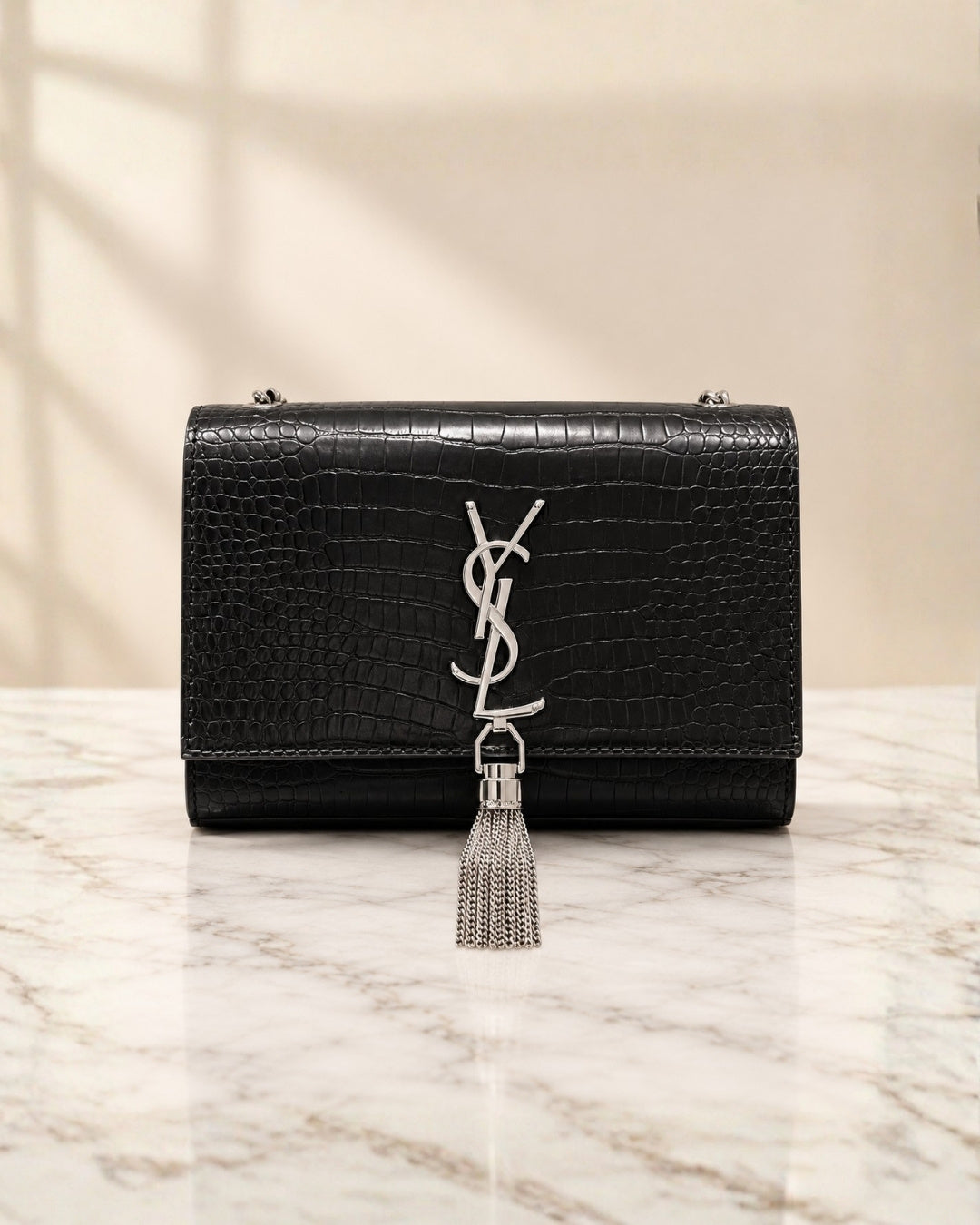 YSL Croc Shoulder Bag 22cm