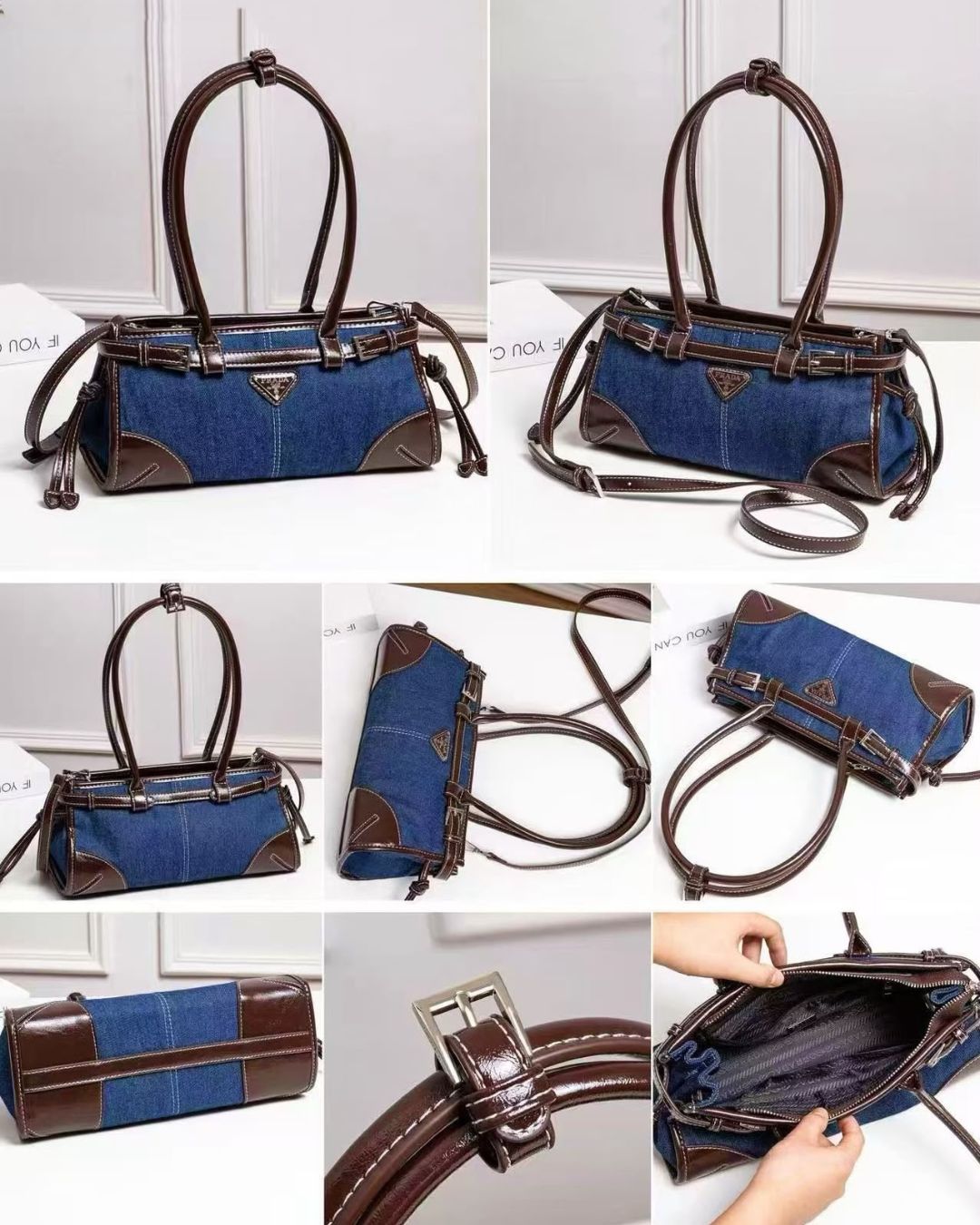PRADA Denim Tote Bag 32cm A+