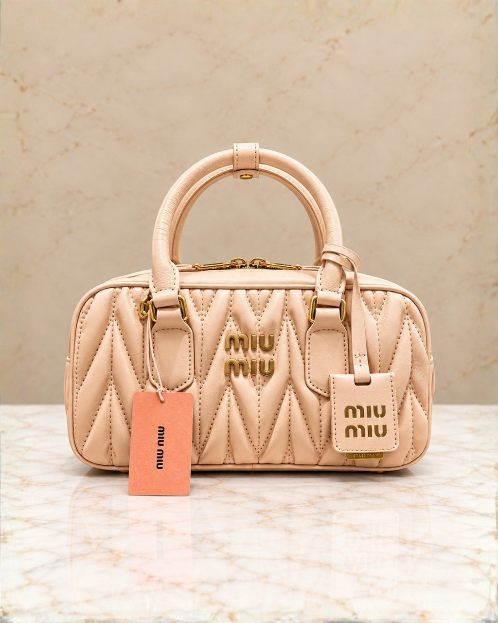 MIU MIU Matelassé Top Handle Bag 25cm