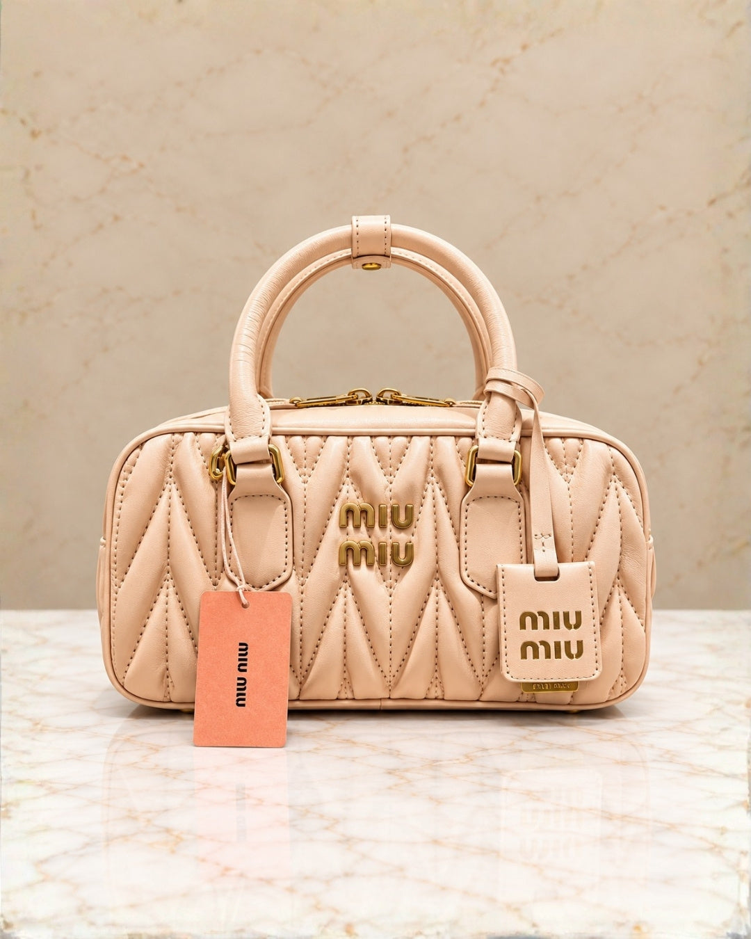 MIU MIU Matelassé Top Handle Bag 25cm