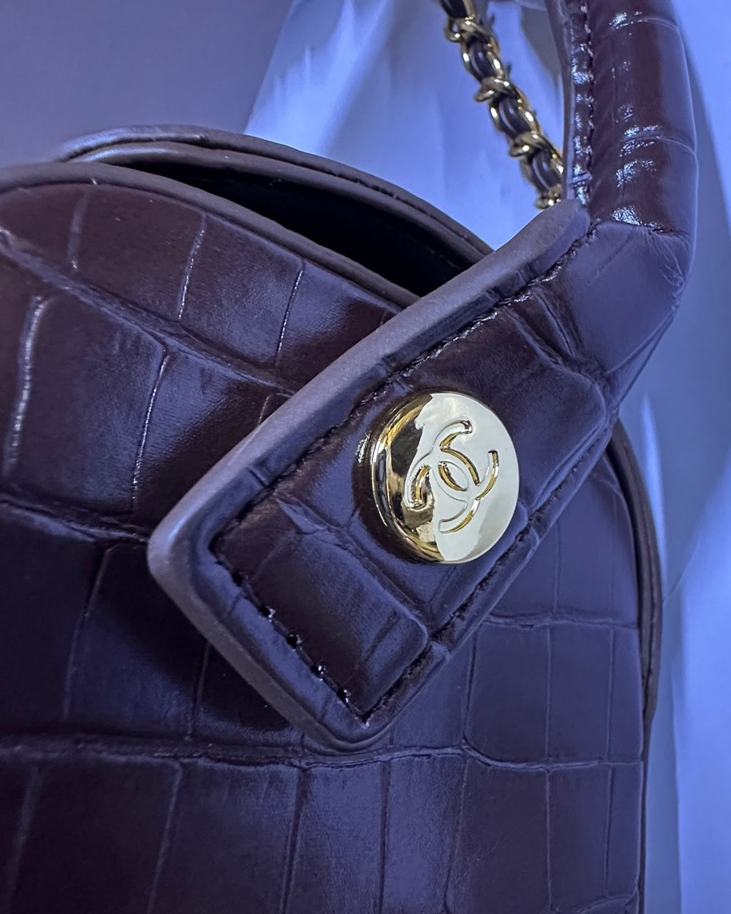 CHANEL Croc Shoulder Bag 25cm