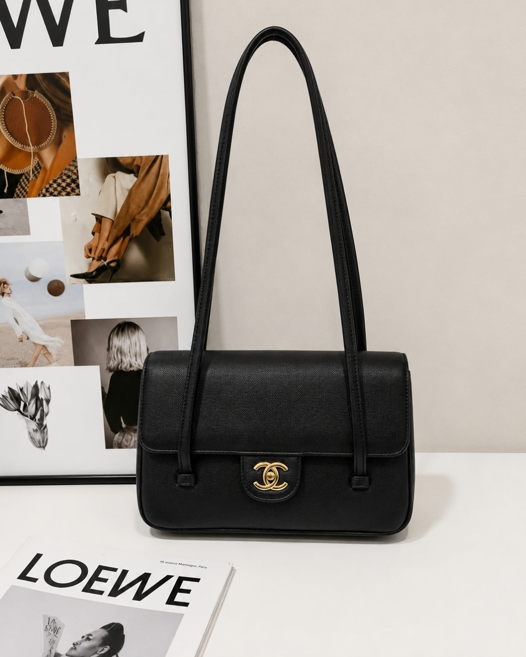 CHANEL Double-Strap Flap Bag 22 cm