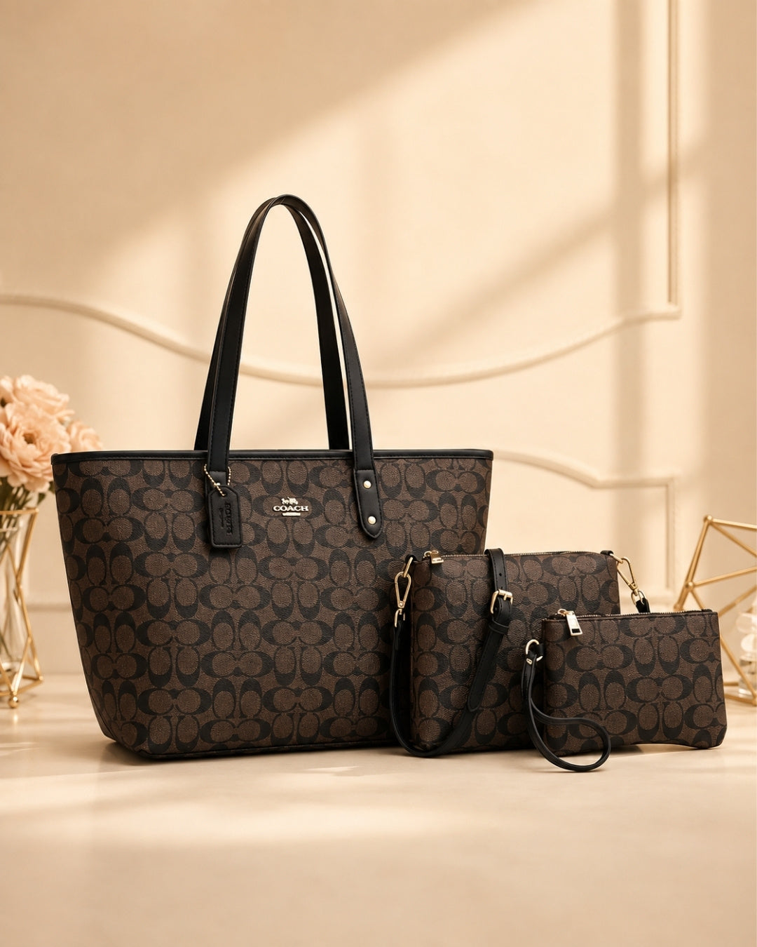 COACH Signature Tote 3-Piece Set 31 cm