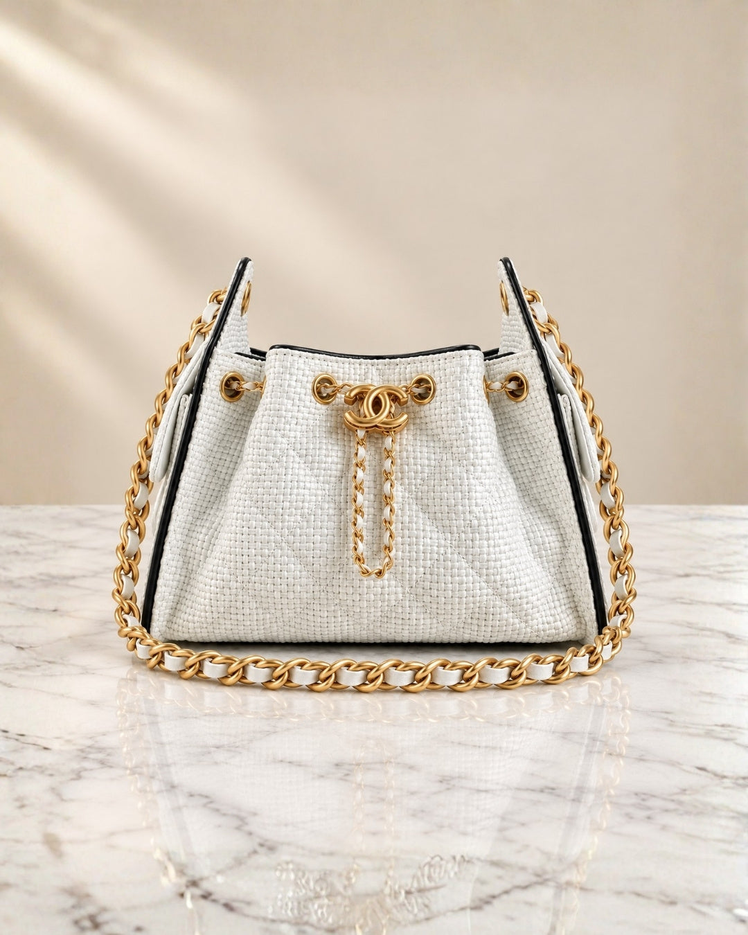Chanel 25 Mini Bag Woven Raffia