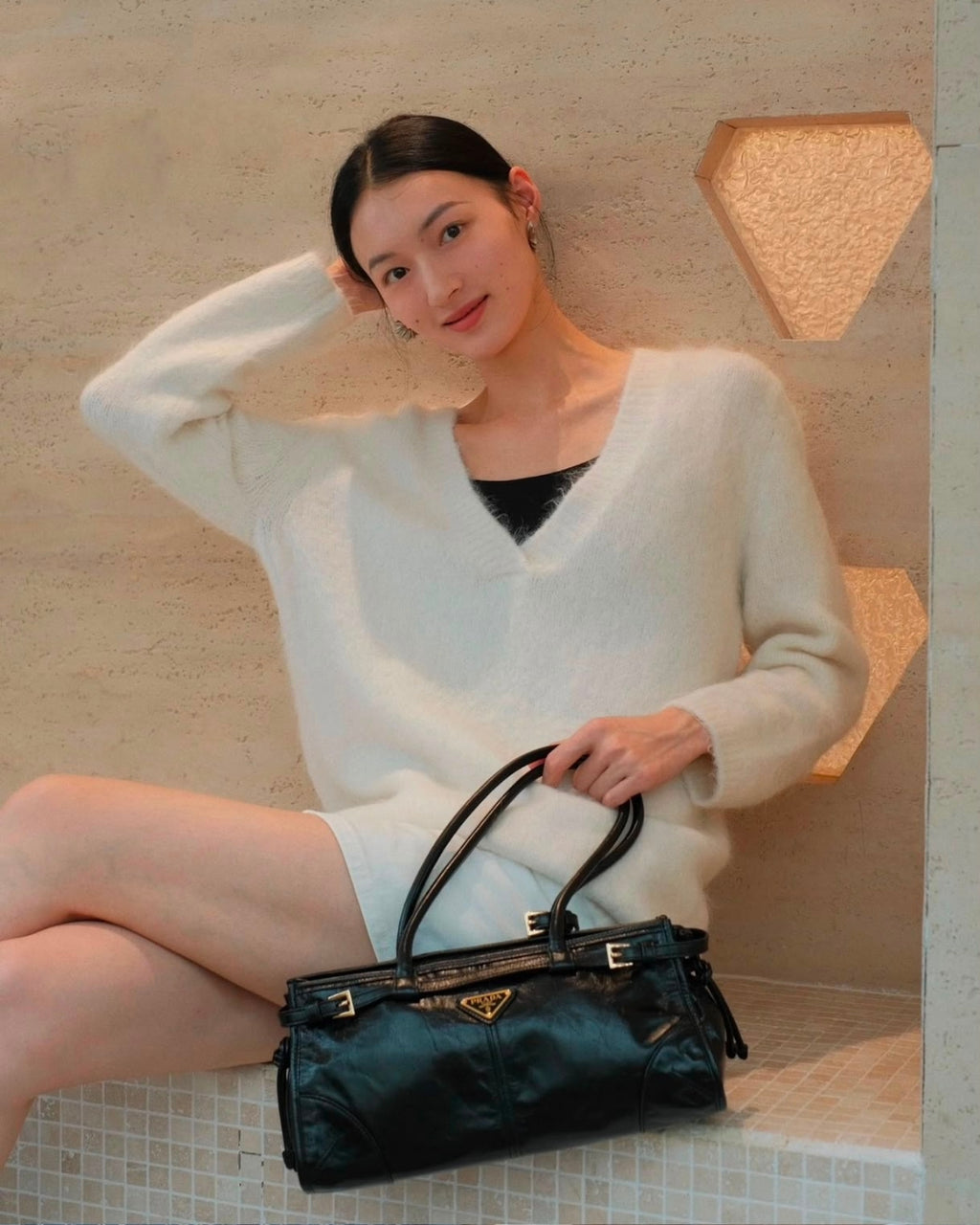 PRADA Shoulder Bag 32 cm A+