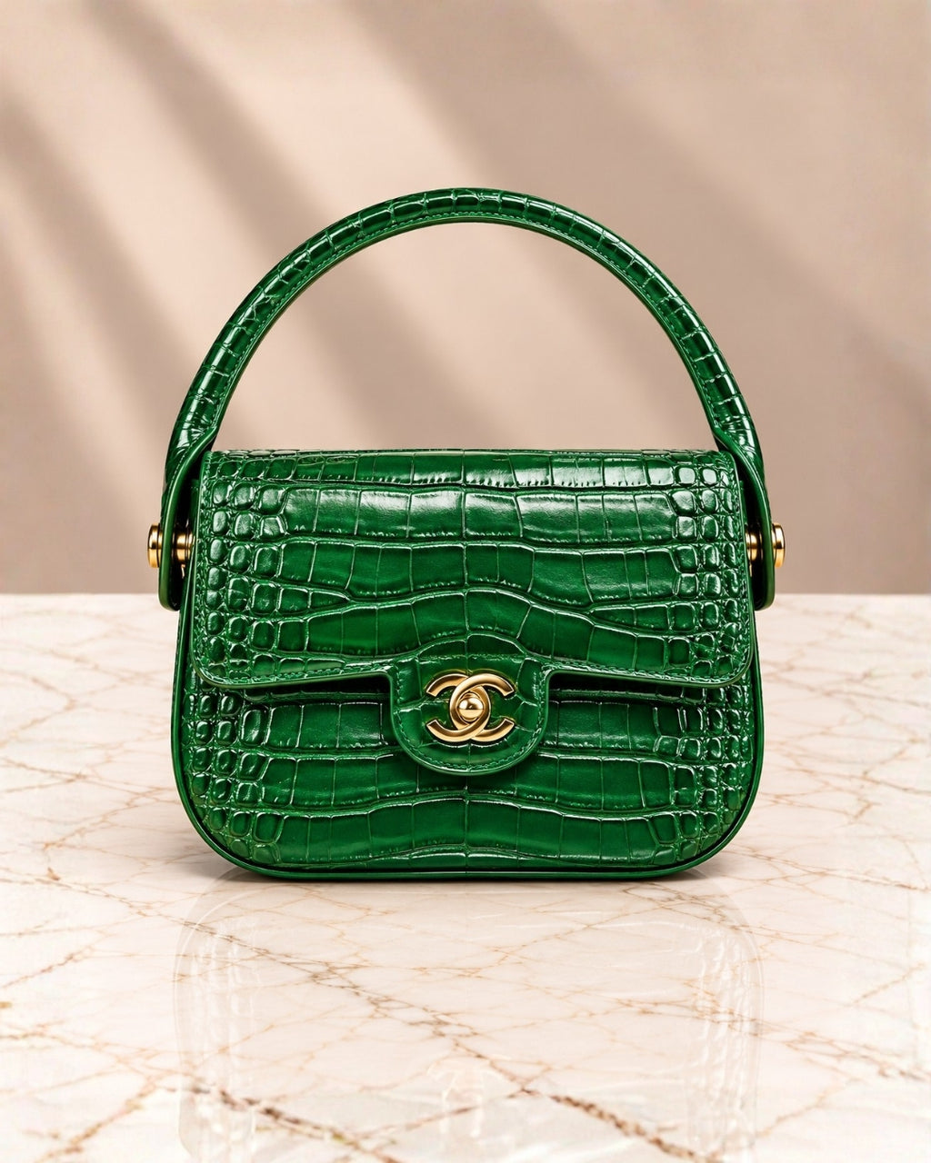 CHANEL Croc Mini Top Handle Bag 21cm