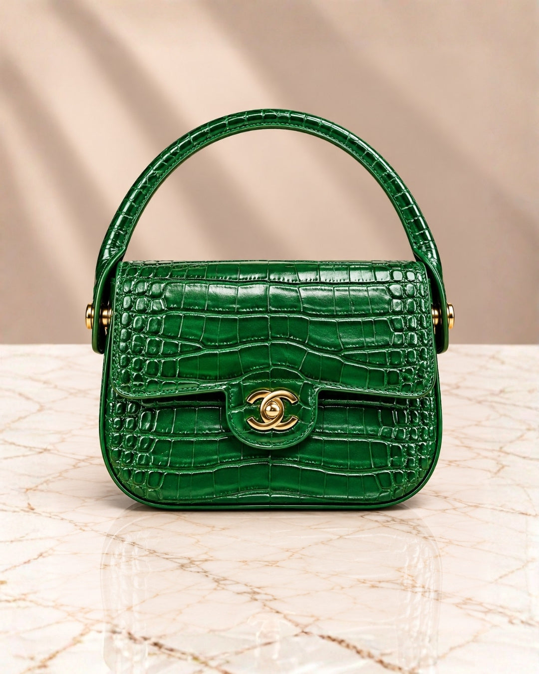 CHANEL Croc Mini Top Handle Bag 21cm