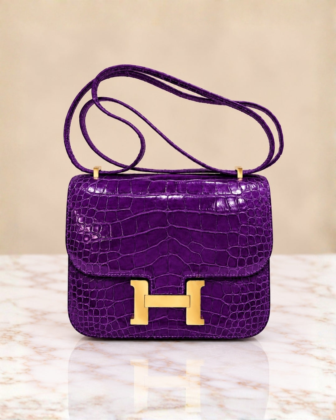 Hermès Croc Shoulder Bag 20cm