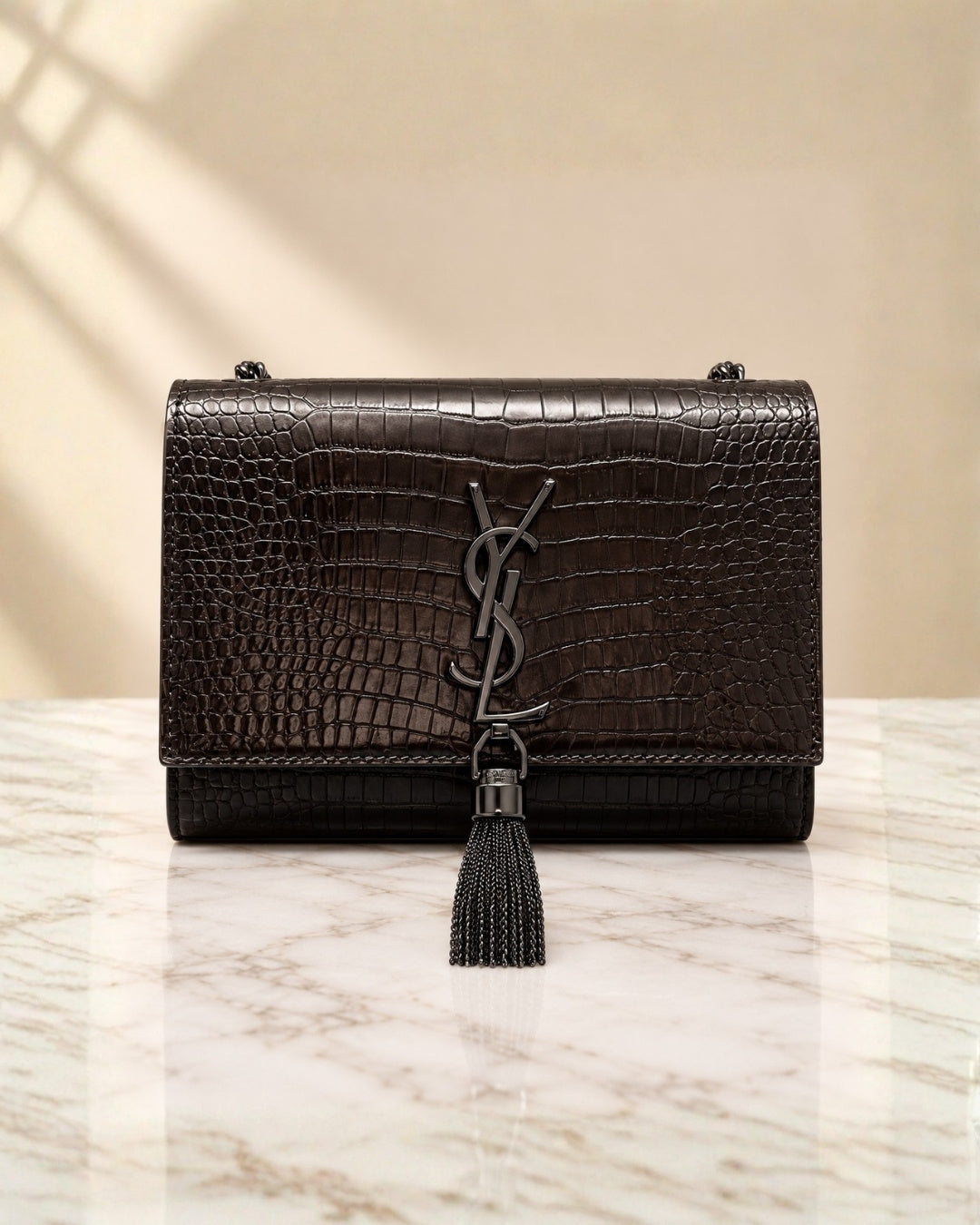 YSL Croc Shoulder Bag 22cm
