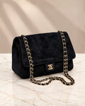 CHANEL Quilted Suede Shoulder Bag 28cm A+
