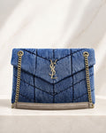 YSL Denim Envelope Flap Bag 35 cm A+