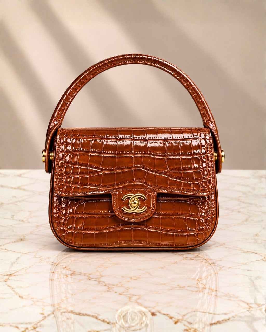 CHANEL Croc Mini Top Handle Bag 21cm
