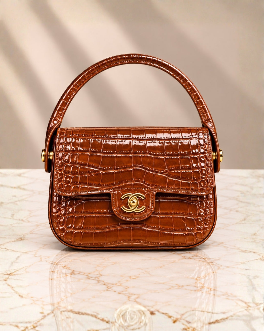 CHANEL Croc Mini Top Handle Bag 21cm