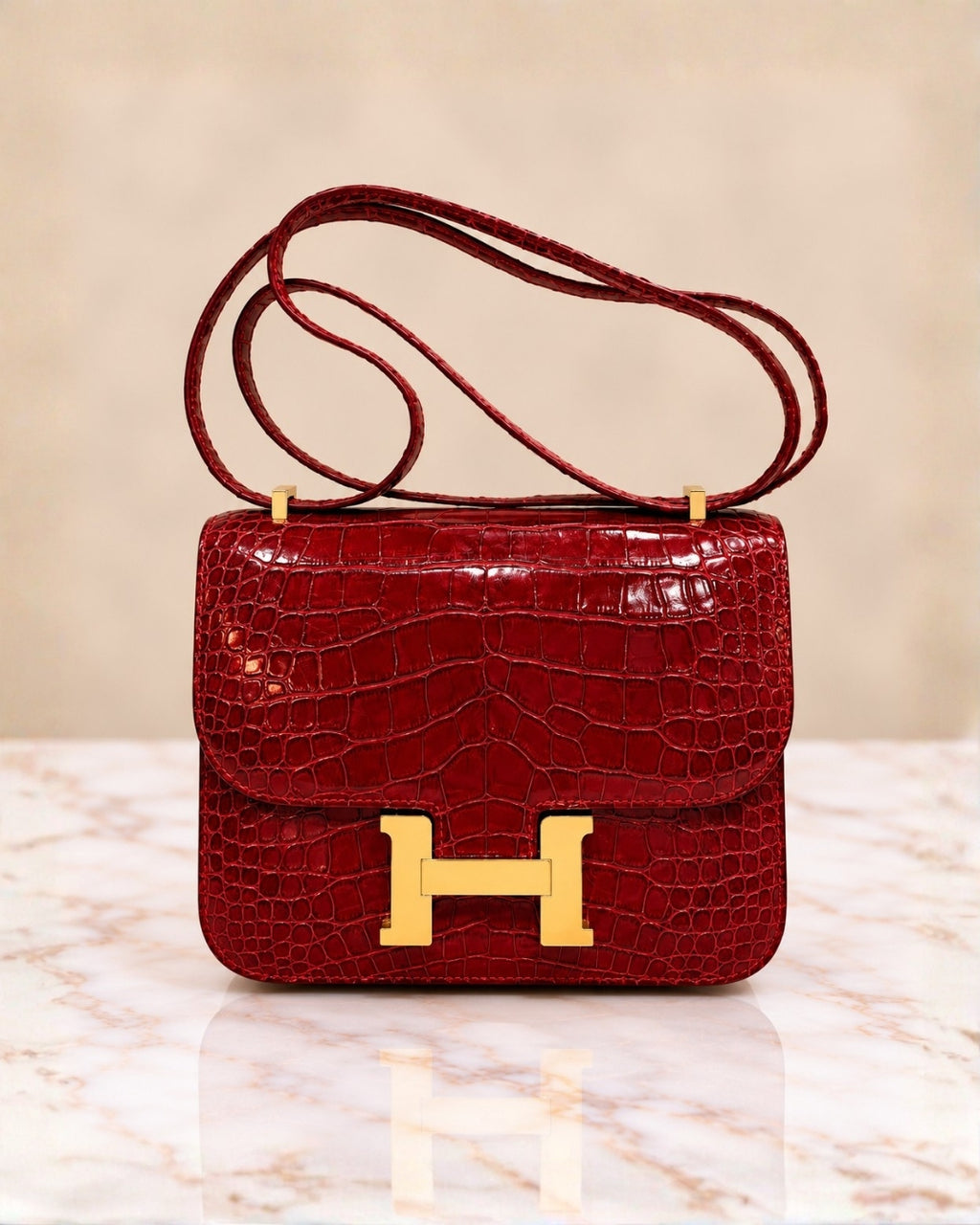 Hermès Croc Shoulder Bag 20cm