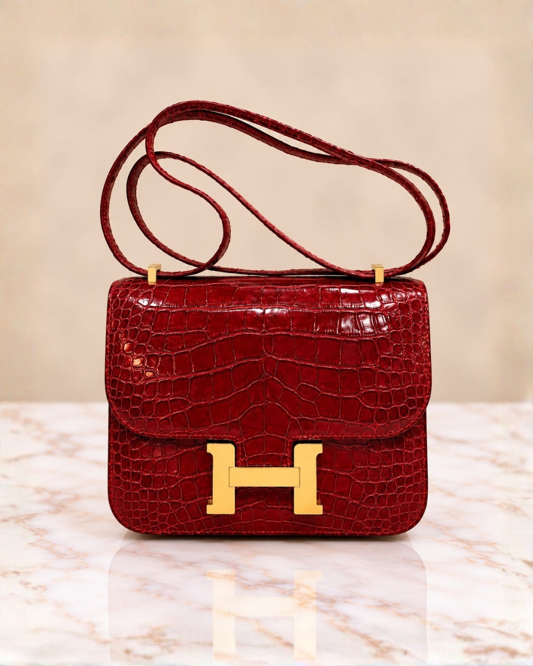 Hermès Croc Shoulder Bag 20cm