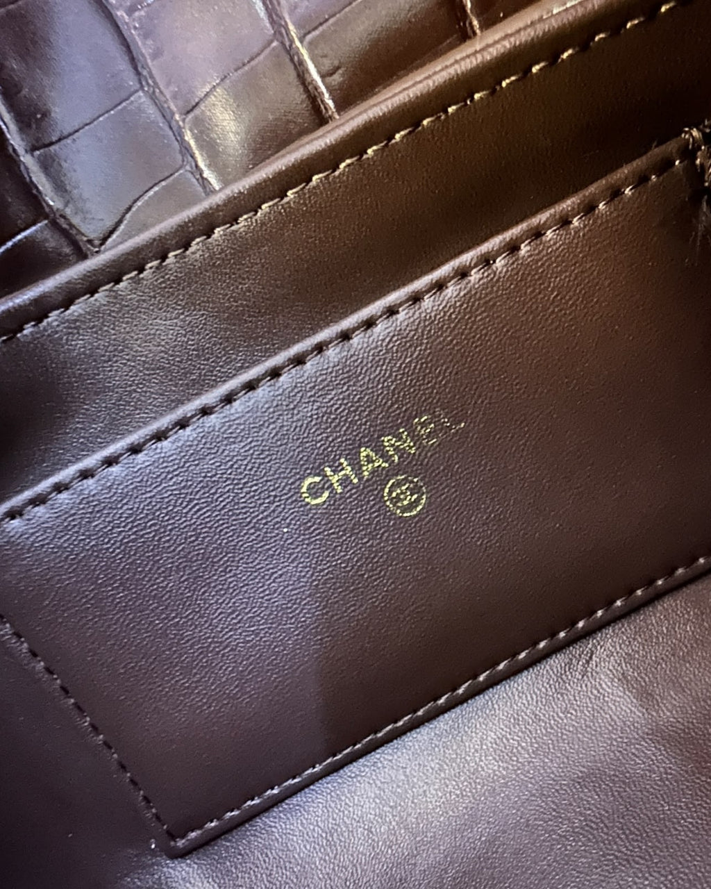 CHANEL Croc Shoulder Bag 25cm