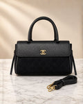 Chanel Suede Top Handle Shoulder Bag 27cm