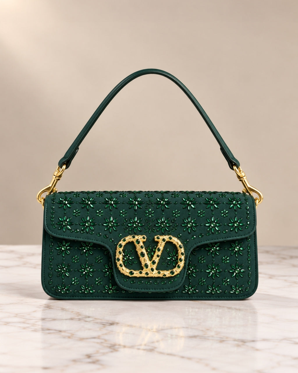 VALENTINO Floral Crystal Bag Large 27cm